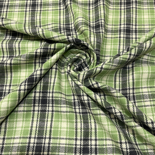 Pura lana tartan verde mela, antracite e panna