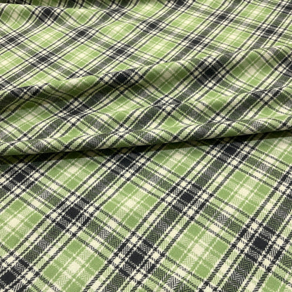 Pura lana tartan verde mela, antracite e panna