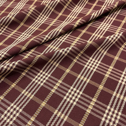 Pura lana twill tartan bordeaux e panna