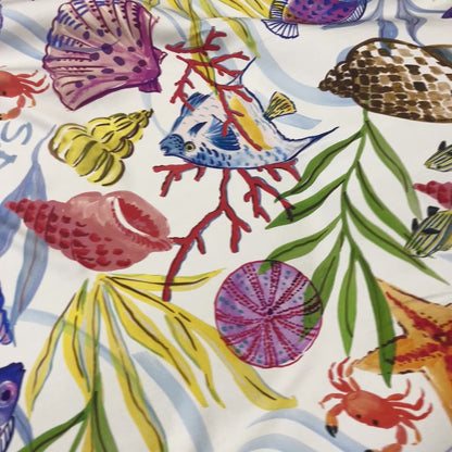 Satin di Viscosa - Fantasia Marina Multicolor