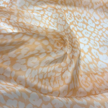 Silk Organza -Light Orange Animal Print