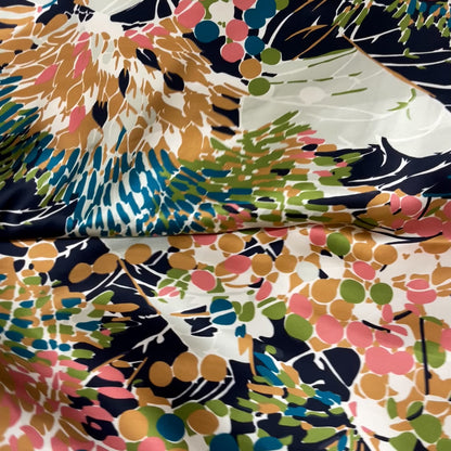 Multicolor Botanical Print Silk Satin – 2.60 × 1.50 m