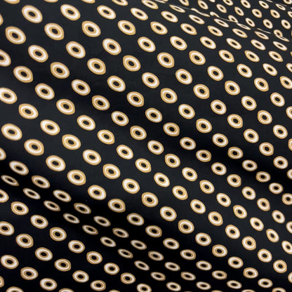 Popeline di cotone - Nero geometrica