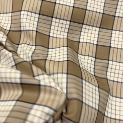 Lana Elasticizzata Tartan – Cammello e Panna