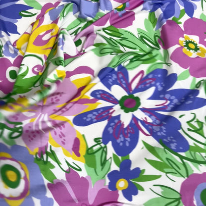 Jersey di Viscosa Fantasia Floreale Multicolore