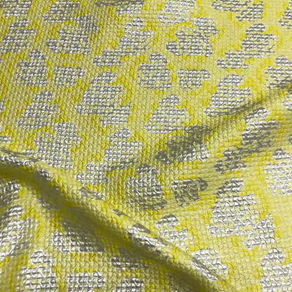 Jacquard Misto Seta - Giallo Lime e Argento