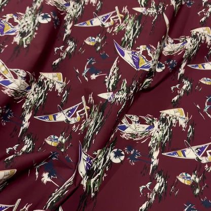 Bordeaux Nautical Poplin Cotton