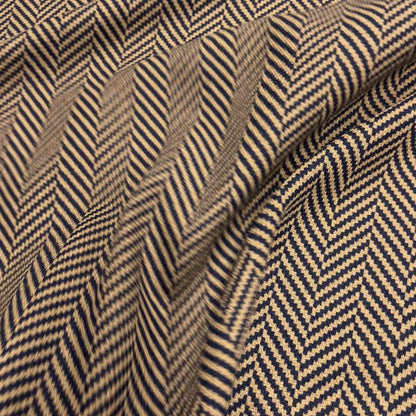 Lana Vergine e Cashmere (Peso Medio) – Cammello e Blu Navy