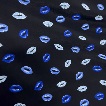 Viscosa Crepe Lips Blu