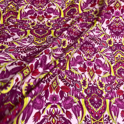 Crepe di Viscosa -  Floreale con Bordo 20 cm Coordinato