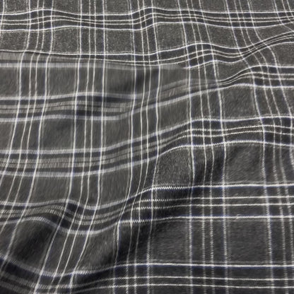 Misto Lana Elasticizzato a Quadri – Grigio Antracite, Blu