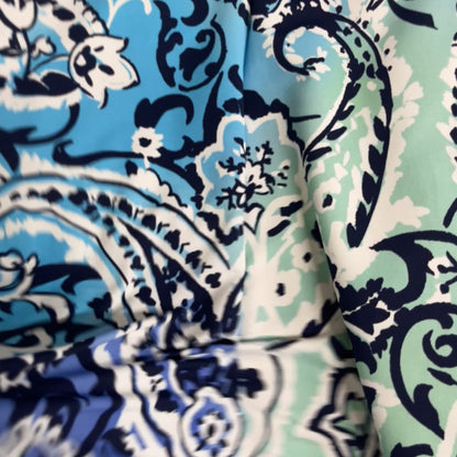 Jersey di Viscosa Fantasia Maiolica Blu