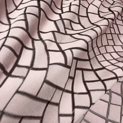 Jacquard Silk - Devoré Geometric Pink