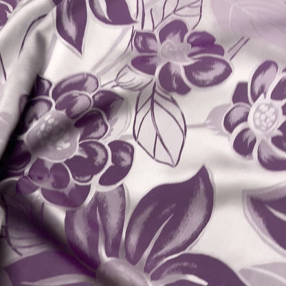 Cady Jacquard Viscosa - Floreale Lilla
