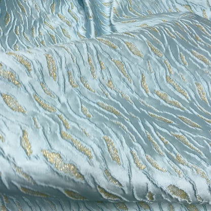 Silk jacquard – Waves Azure Green