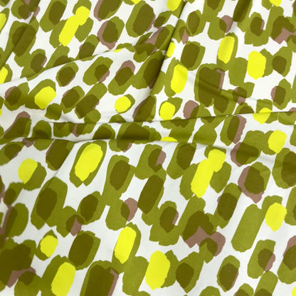 Jersey di Viscosa Fantasia Astratta Verde Lime