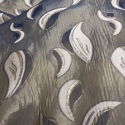 Jacquard Seta Lamé - Blu e Oro Astratto