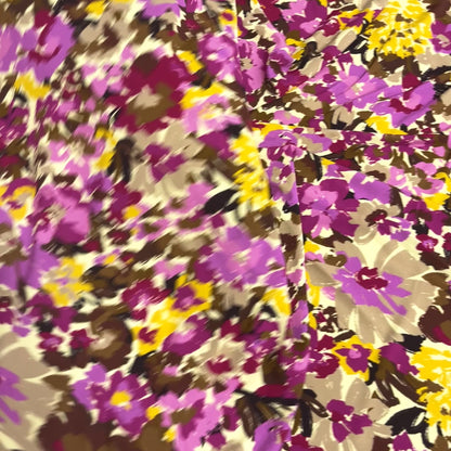 Jersey di Viscosa Fantasia Floreale Fucsia e Gialla