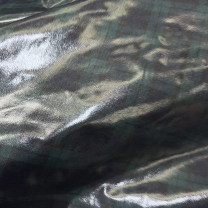 Tartan in Pura Lana Vergine Spalmata Impermeabile – Verde e Blu