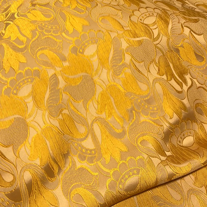 Jacquard Viscosa Acetato - Oro Fiori Barocco