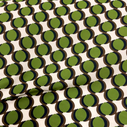 Viscosa Giavanese - Verde Oliva su Fondo Panna