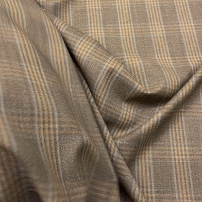 Pura Lana Vergine a Quadri – Tortora e Beige