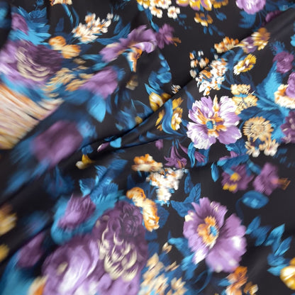 Multicolor Floral Silk Crepe de Chine – 3.60 × 1.40 m