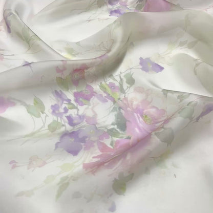 Organza di Seta - Floreale Verde Chiaro