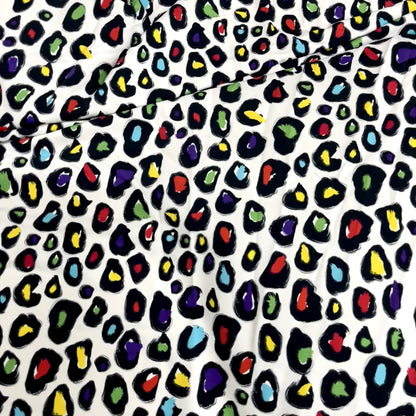 Jersey di Viscosa - Animalier Multicolor Bianco