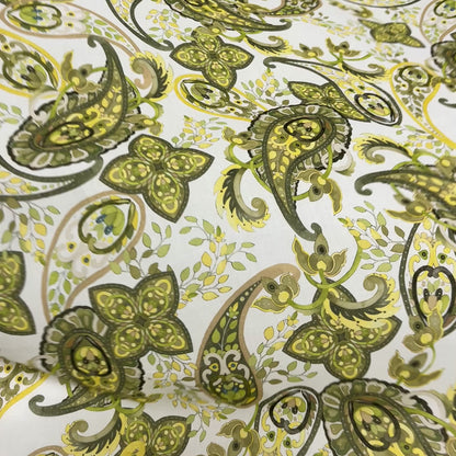 Cotone Leggero Paisley Verde
