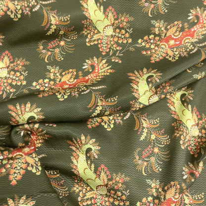 Seta Jacquard Floreale Verde Salvia – 2,00 × 1,40 m
