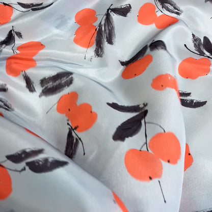 Seta Crepe de Chine Fantasia Ciliegie – 3,00 × 1,40 m