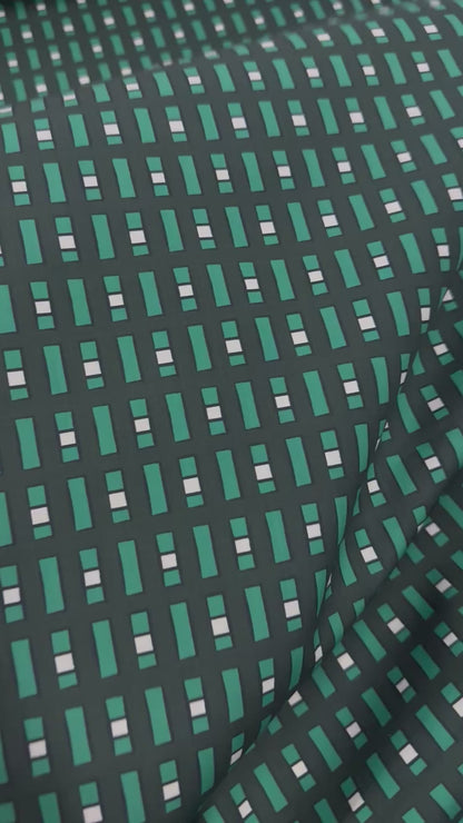 Elegant geometric poplin of cotton