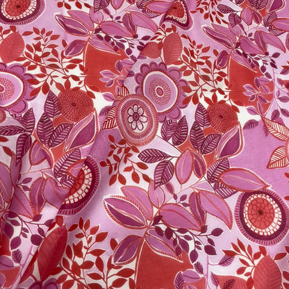Cotone Leggero Floreale Rosa