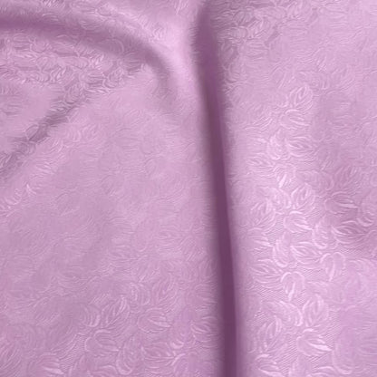 Seta Jacquard Lilla con Motivo Foglie – 2,70 × 1,40 m