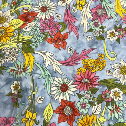 Jersey di Viscosa Fantasia Floreale Multicolore