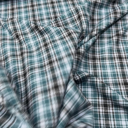 Pura Lana Tartan – Verde Petrolio, Grigio Antracite e Bianco