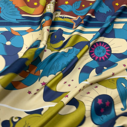 Pannello Twill di Pura Seta – Fantasia Zodiacale