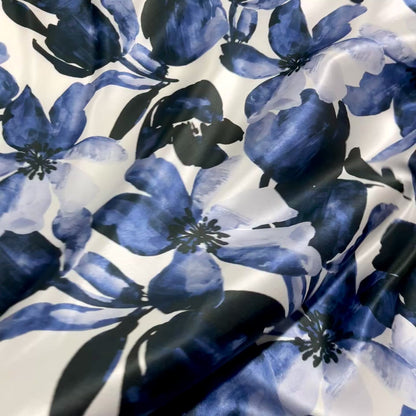 Raso di Seta Fiori Blu