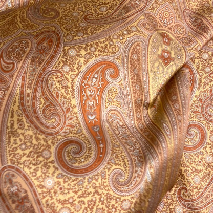 Twill di Seta Paisley Beige e Ruggine – 2,90 × 1,40 m