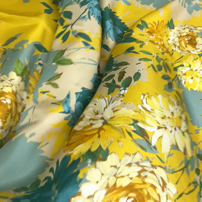 Twill di Seta Floreale Giallo | 1,70 × 1,40 m