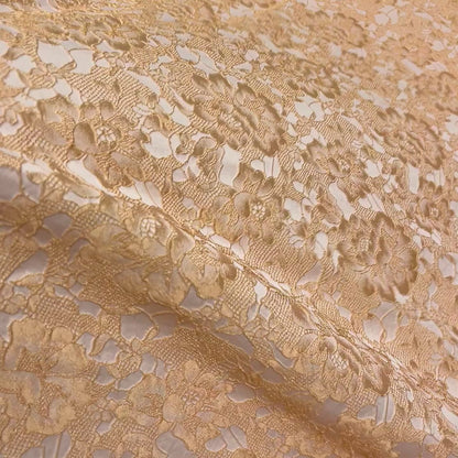 Lace-effect floral jacquard – Peach tone