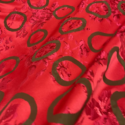 Jacquard Floreale - Rosso Rubino