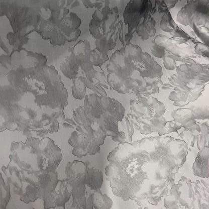 Organza Fil Coupé - Pearl Grey Floral
