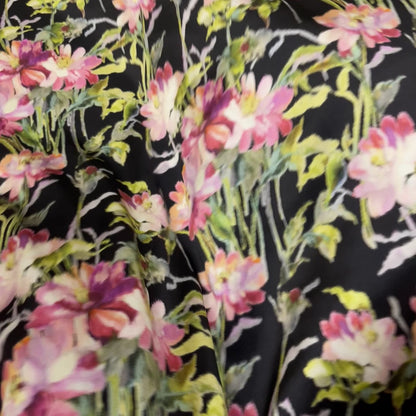 Stretch Silk Satin – Watercolor Bloom