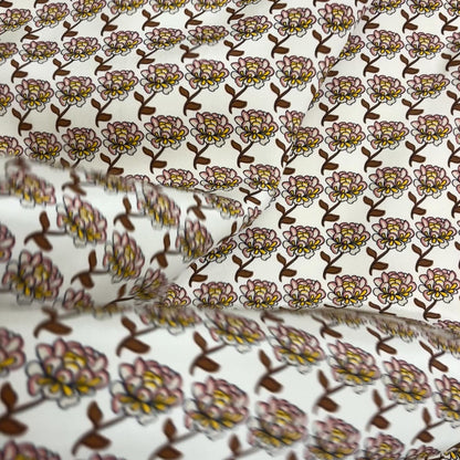 Seta Crepe de Chine  Floreale Geometrica – 1,50 × 1,40 m