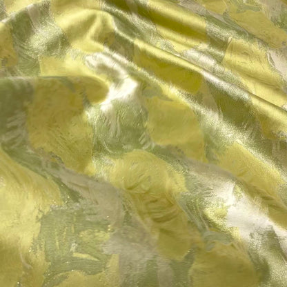 Jacquard laminato artistico – giallo lime e argento