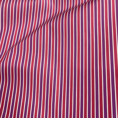 Cotone a Righe Fucsia, Lilla e Bianco