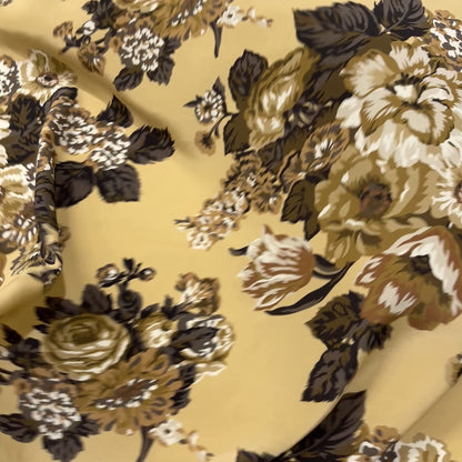 Crêpe de Chine Seta – Floreale su Giallo Dorato