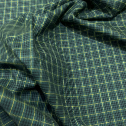 Tartan in Pura Lana – Verde con Righe Gialle